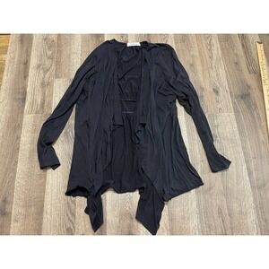 Sushiflower Sweater, Women's Plus Size 2X, Black, Open Cardigan